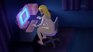 Hentai cybersex with big breasted blonde